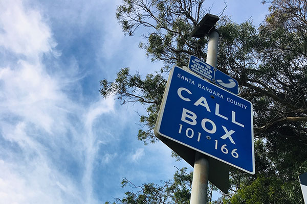 Santa Barbara Call box on hwy 101