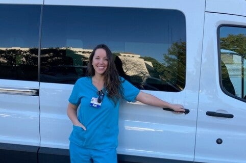 Cottage Hospital Vanpool participant with their van