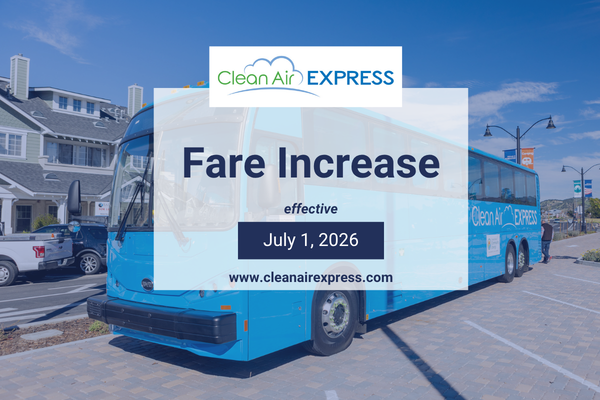 Final Phase of Clean Air Express Fare Increase Takes Effect July 1, 2026